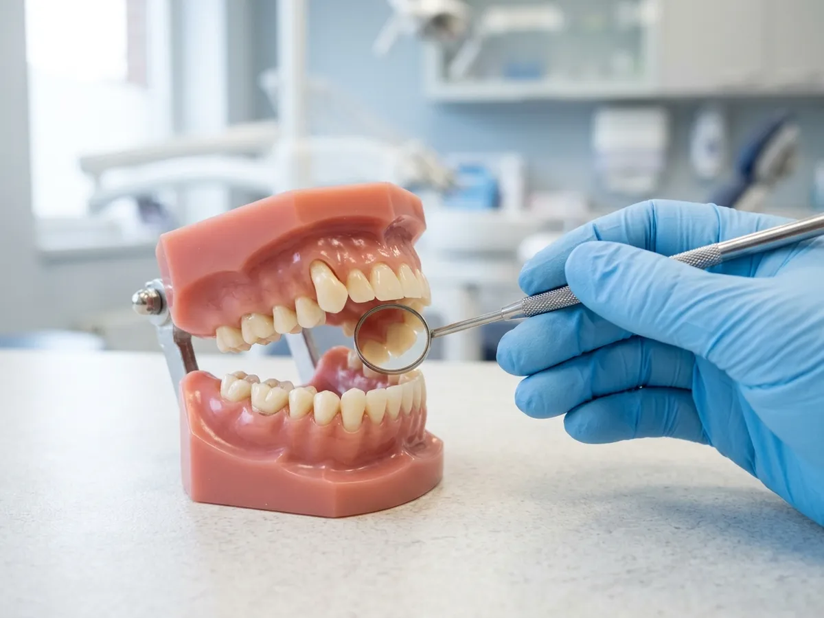 Modello di arcata dentale con canino incluso